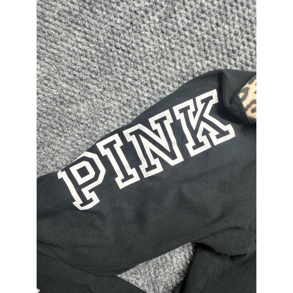 VICTORIAS SECRET Y2k LOVE PINK BLACK LEOPARD CHEETAH LEGGINGS SZ XS YOGA PANTS - Picture 7 of 8